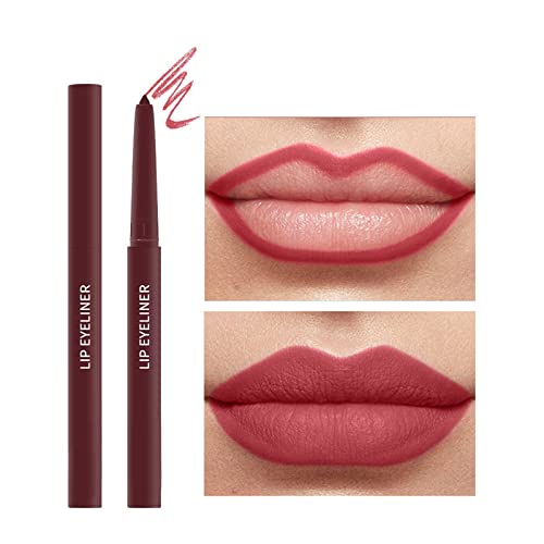 Ganhar mancha labial impermeável não manchas de batom lápis lápis borda borda rosa Mattes Lip Solid Lip Liner 0,5ml