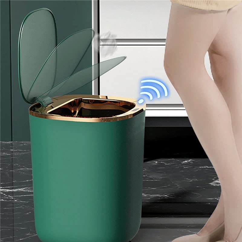 Feer Tipo de indução lixo inteligente lata de cozinha lixo lixo lixo banheiro lixo lixo lixo com tampa alimentada por bateria