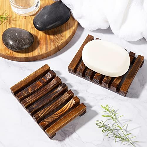 Caixa de suporte de sabão Maloun, economia de sabão, banheiro premium anti -slide Mão feita de sabão de madeira natural