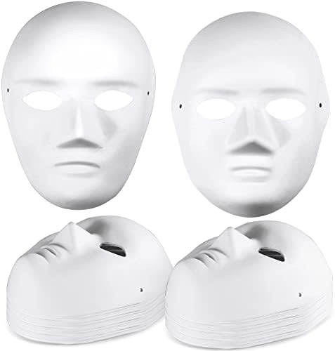 Beaptcely papel máscara máscara de papel face diy máscara de papel branca máscara de máscaras brancas para halloween mardi gras arte