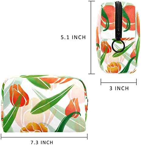 Tbouobt Bolsa cosmética para mulheres, bolsas de maquiagem Presente de viagem à bolsa de higiene pessoal, Tulip Retro Floral