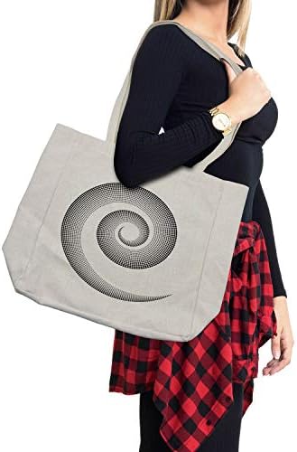 Bolsa de compras de Ambesonne Spiers, curva dimensional em espiral gira em torno de um eixo rotativo paralelo à imagem de design