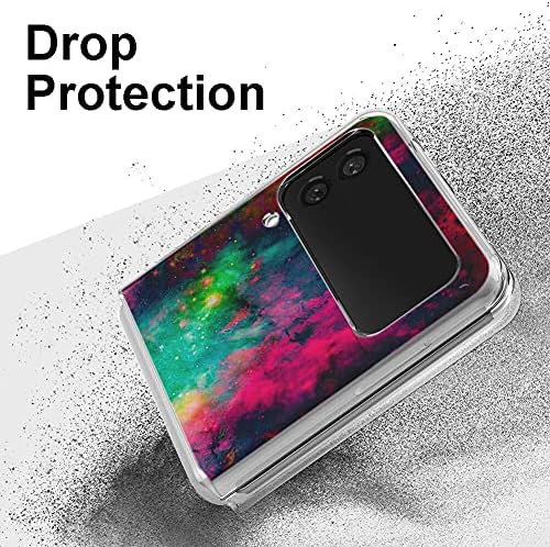 BCOV Galaxy Z Flip 3 5G, universo colorido Sky Anti-arranhão Caso Hard Solid Protective Tampa de telefone Shaok para Samsung Galaxy
