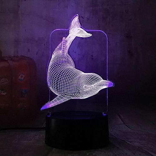Presente infantil para crianças bebês 3D LED de desenho animado Night Light Dolphin Desk Sleep Lamp Bedroom Creative