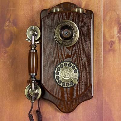 Gayouny retro montado em parede fixo telefonia telefone fixo para hotel caseiro feito de toque mecânico de madeira