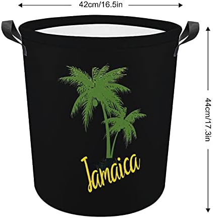 Palm Tree Jamaica Oxford Caspo de lavanderia com alças cestas de armazenamento para organizador de brinquedos craucos