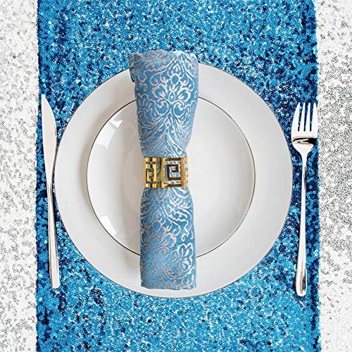 HMQiang Baby Blue Senhor Table Runner 12 X72 Pacote de 1 brilho de tabela de lençóis de lençóis de lençóis de lençóis do corredor decoração