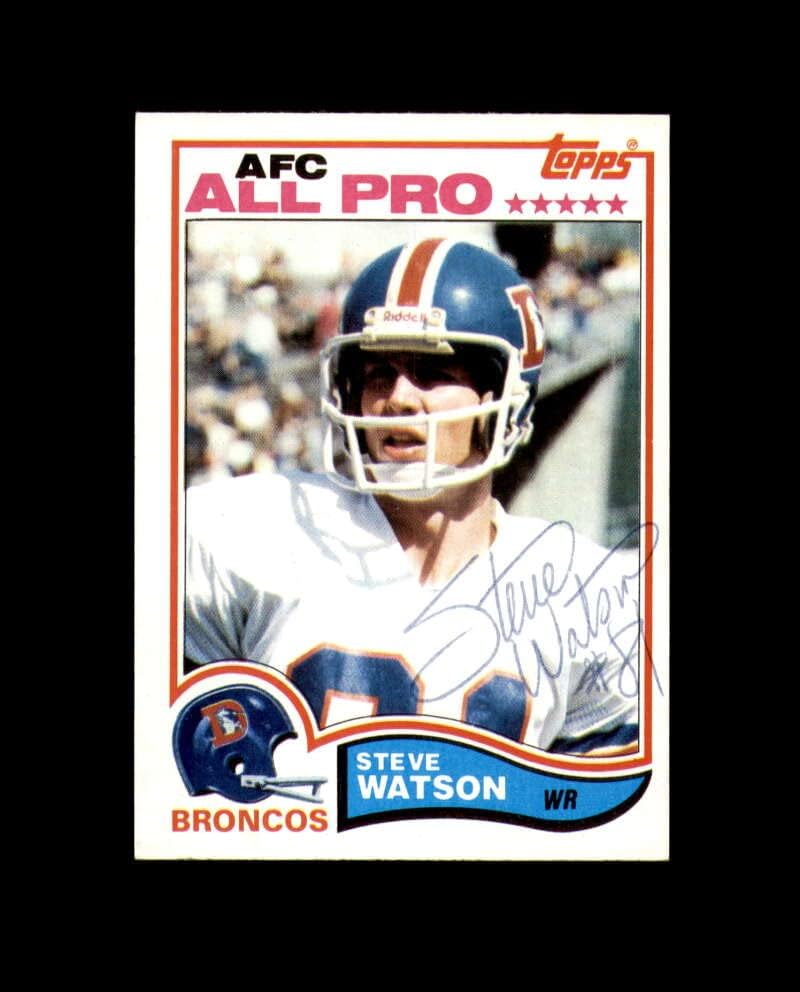 Steve Watson assinado à mão de 1982 Topps Denver Broncos Autograph