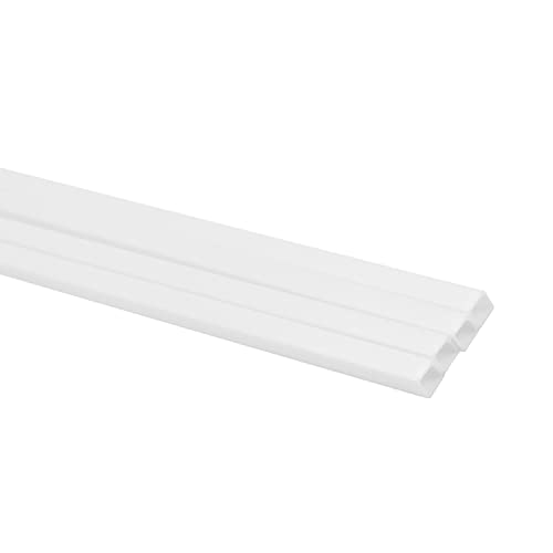 Bettomshin 4pcs abs tubo de plástico rígido tubo quadrado retangular 0,16 x 0,16 x 19,69 Tubo duro de plástico branco para