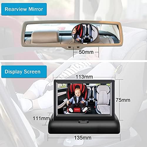 Eversecu 1set Baby Car Mirror Camera Monitor Kit + 1pcs Câmera de segurança sem fio ao ar livre
