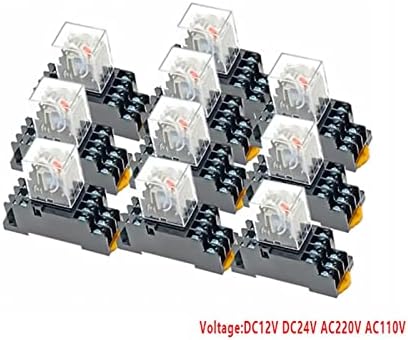 Relé 10set Scruby com bobina de soquete Geral DPDT Micro mini -relé eletromagnético LED AC 110/220V DC 12/24V My2nj My3nj