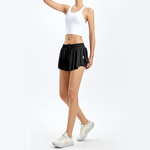 Shorts de borboleta esvoaçante para ginástica atlética feminina que corre a saia kiki kona preppy shorts confortáveis ​​verão