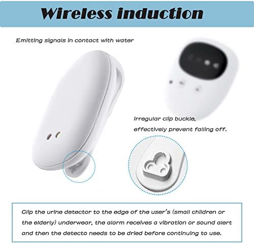 LQWidyf Wireless Wirewetting Alarm-USB Recarregável 3 modos Dormindo alarme para crianças, sons e monitor molhado de vibração para