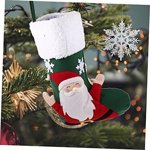 PretyZoom 2pcs de Natal Pingente de meia -calça sacolas de Santa Sacos de Santa Meias Papai Noel Staque de Papai Noel Polícia
