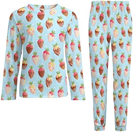 Strawberry in Chocolate Pijama Conjunto de roupas de dormir suaves de roupas de dormir PJS para homens