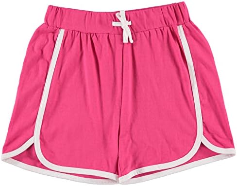 Pink Angel 4 peças Dolphin Shorts para meninas, corrida, shorts de treino de ginástica para crianças, roupas de algodão de cordão