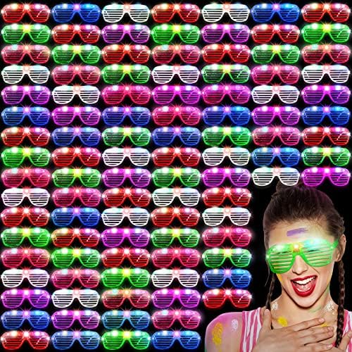 Óculos de LED luminam copos 6 cores neon led tons de obturador copos para adolescentes favores de festas de neon de aniversário