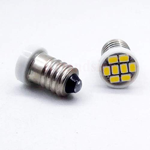 Ruiansion 10pcs E10 LED LED Bulbo 1210 8SMD Chipsets 0,5W 12V Substituição para lanternas de faróis Lâmpadas de tocha lâmpadas,