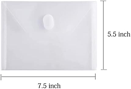 Yoavip 5x7 limpo pequenos envelopes plásticos receitas Verificação de saco de armazenamento Gancho e fechamento de loop 50 pacotes