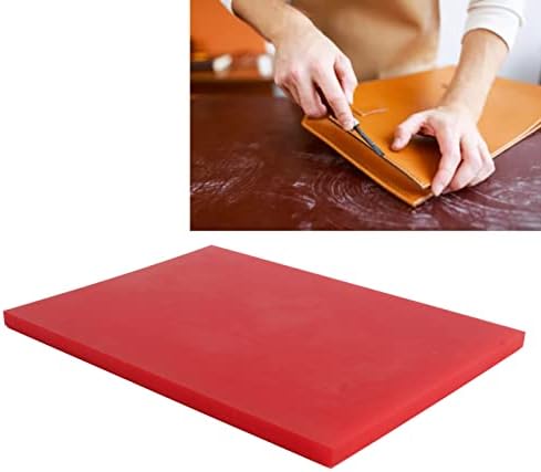 Tapete de soco de couro, tapete de perfuração de orifício de redução de ruído vermelho para artesanato