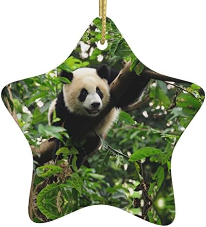 Panda Tree 2022 pingente de cerâmica de Natal para decorar a árvore de Natal