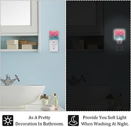 Rodailycay LED Dusk-to-to-Dawn Sensor Lamp, 2 compacta luz noturna plug-in para banheiro, quarto, quarto das crianças, corredor,