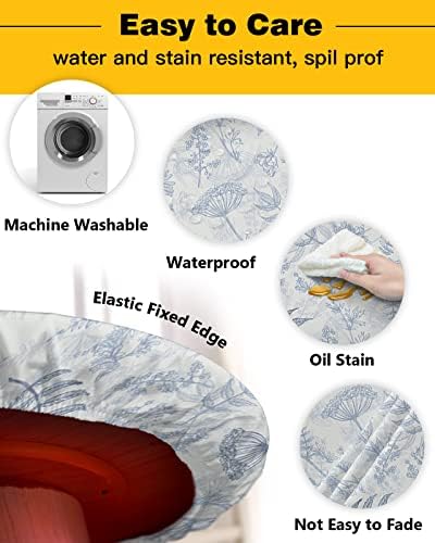 Toleta de mesa redonda cinza da Falaniique Toca de mesa Cinzenta, toalhas de mesa elásticas à prova d'água, folhas de pano