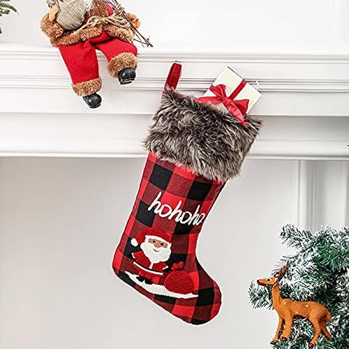 Titulares de meias de Natal Decorações da família de desenhos animados vermelhos pendurando meias ornamentos para festas de férias de Natal mini