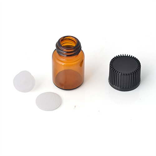 Garrafas de óleo essenciais mini -essencial garrafas de amostra vazia 1 ml de 2 ml de garrafa de vidro âmbar com redutor