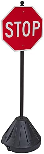 Tip-n-roll xl'portable póle3 'sidkalk sinal | Polo portátil 3-72 | Base de 24 diâmetro x 16 de altura | Base preta