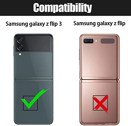 Compatível com a caixa Samsung Galaxy Z Flip 3 com o toque magnético anel de chute de bilhar com a camada dupla robusta de corpo integral, com capa de proteção à prova de choque militar de grau militar para Galaxy Z Flip 3 Case-preto