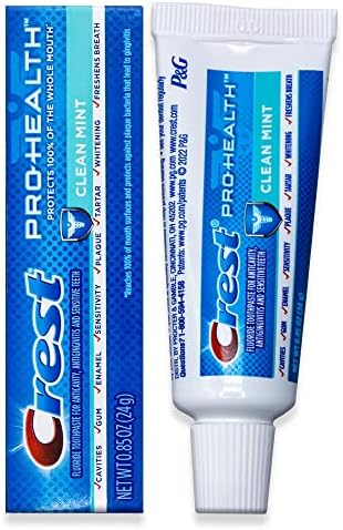 Crest Pro -Health, creme dental limpo de hortelã, tamanho da viagem de 0,85 oz - pacote de 2