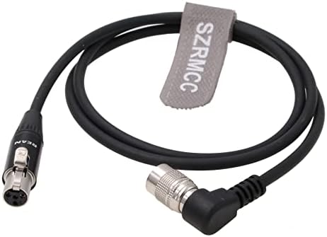 SZRMCC XLR Cabo de sinal de áudio ângulo reto Hirose 4pin para TA4f Mini XLR 4pin Cabo feminino para TVLogic Monitor VFM