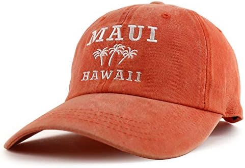 Loja da moda Maui Havaí com Palm Tree Bordeded UnstructUred Baseball Cap