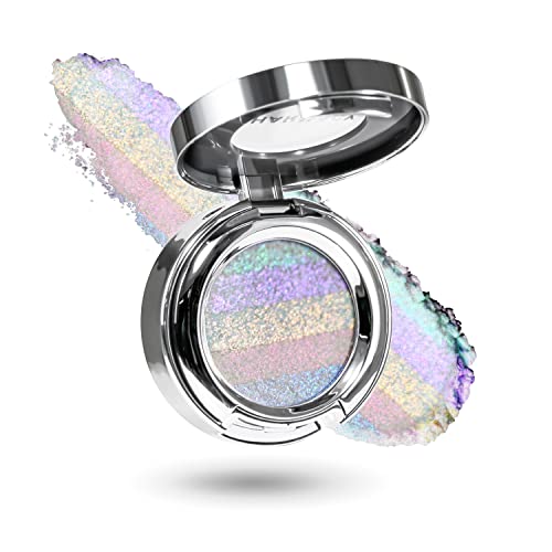 Charmacy Multicromat Glitter Highlighter Palette de maquiagem, Creme de creme brilhante Face Face iluminador iluminador Hybrid