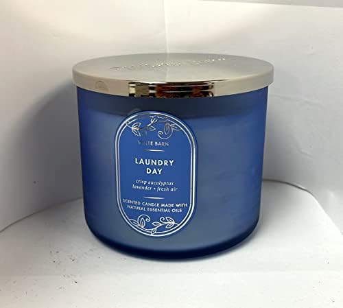 Bath and Body Works, vela branca de 3 -wick com óleos essenciais - 14,5 oz - 2021 aromas frescos da primavera!