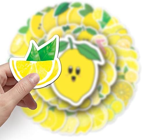 Adesivos de limão de frutas - 50 pcs desenho animado decalques à prova d'água DIY para suprimentos de festa decoração