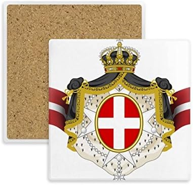 Dinamarca nacional emblema símbolo country square co -russa copo de caneca absorvente pedra para bebidas 2pcs presente
