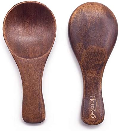 Hansgo Wooden Spoons Set, 20pcs 3 polegadas colheres de madeira para cozinha, incluindo 10pcs de sorvete marrom claro colheres de sal e 10pcs