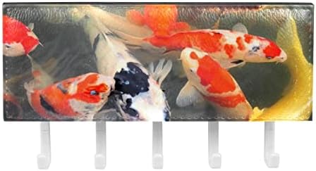 Ganchos de parede Guerotkr, ganchos pendurados, ganchos pegajosos para pendurar, padrão de aquarela de peixe colorido