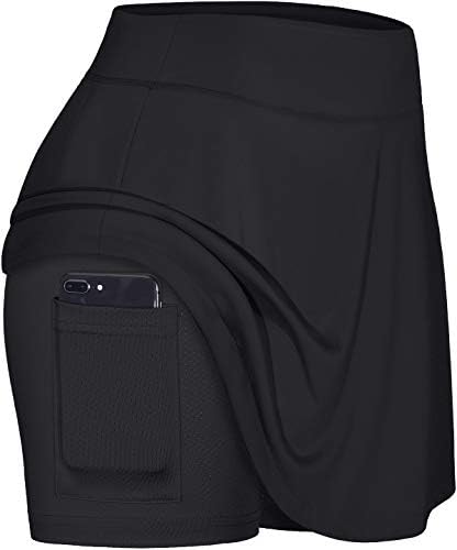 Blevonh feminina skort ativo plissou nas saias com bolso para correr golfe