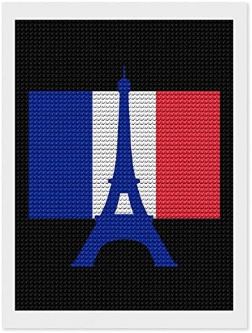 Eiffel Tower France Flag Custom Diamond Kits Kits Paint Art Picture By Numbers for Home Wall Decoration 12 x16