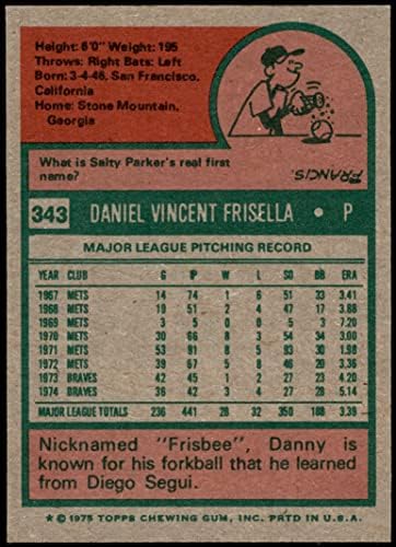 1975 Topps # 343 Danny Frisella San Diego Padres NM/MT Padres