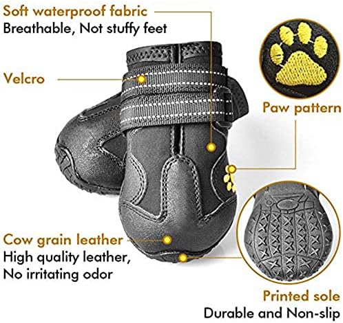 Sapatos de cachorro, botas de cachorro impermeáveis ​​sapatos de cachorro que não deslizam para chuva fria pavimento de