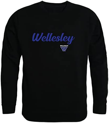 Wellesley College Blue Script Fleece Crewneck Sweethirts