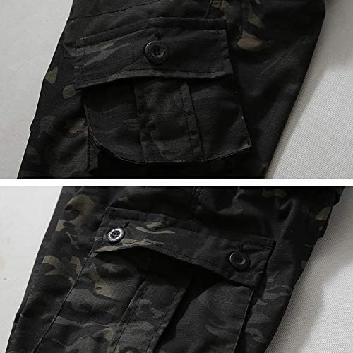 Calças de carga selvagem de ripstop akarmy, calças relaxadas de caminhada, calças de trabalho caso do exército com 8 bolsos