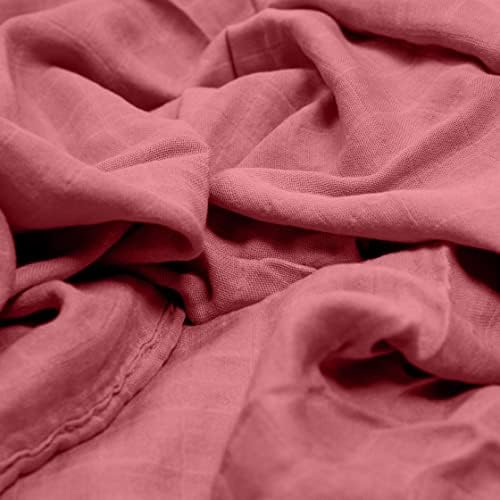 Baby Want Designs, conjunto de cobertores de algodão de bambu; 3 pacotes; Musselina suave e ecológica; Recém -nascido; Grande 47 x 47 polegadas- rosa empoeirada/mauve/pau-rosa