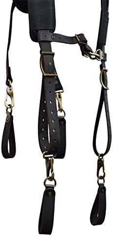 Ox Tools Pro Oil Tannender Suspenders - Pesado e Suporte acolchoado com cinta de tórax ajustável