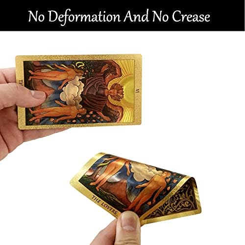 Cartões de tarô sunHhx, 78 cartões de tarô Deck PVC PVC impermeável resistente a rugas Gold Foil Classic Tarot Cards