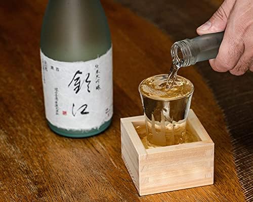JapanBargain 3323, pequenas xícaras de madeira de madeira de madeira japonesa Hinoki Wood Cypress Saki Cup Box, feita
